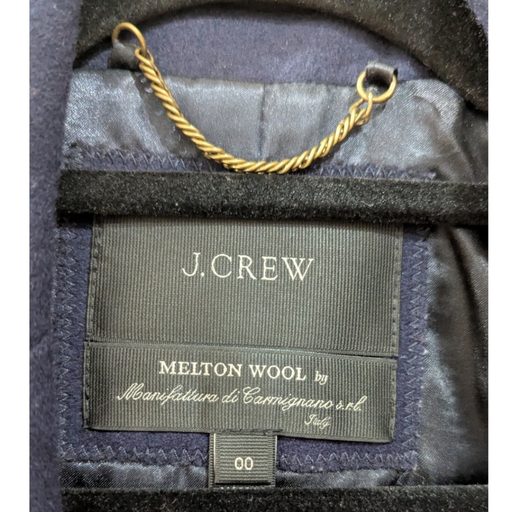 J. Crew Women's 00 Wool Melton Topcoat Coat in Navy Style B3906 - Picture 6 of 8